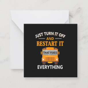 Start opnieuw op dat alles wat de schoolbus bestuu notitiekaartje