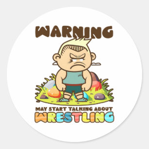 Start Praten Worstelen Ontwerp Worstelen Pasen Ronde Sticker