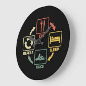 Start Racing Eat Slaap Herhaal Retro Grote Klok (Hoek)