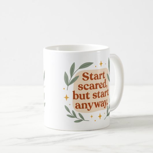 Start scared, but start anyway - Mug Koffiemok (Voorkant rechts)