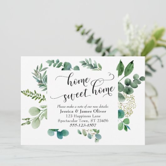 Start Script Home Sweet Home met Eucalyptus Aankondiging (Staand voorkant)