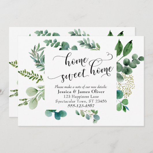 Start Script Home Sweet Home met Eucalyptus Aankondiging (Voorkant / Achterkant)