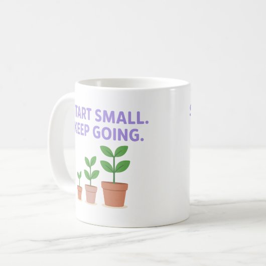 Start Small. Keep Going - Mug Koffiemok (Voorkant links)