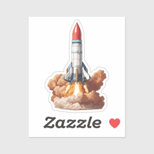 Start Space Rocket Sticker (Vel)