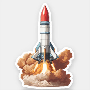 Start Space Rocket Sticker