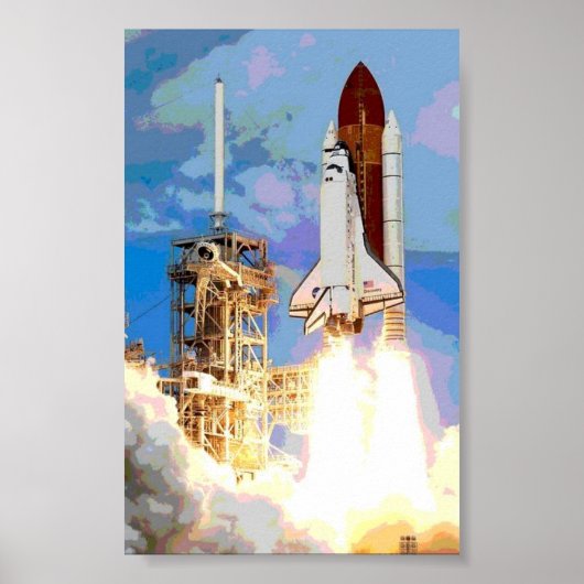 Start Space Shuttle Poster (Voorkant)