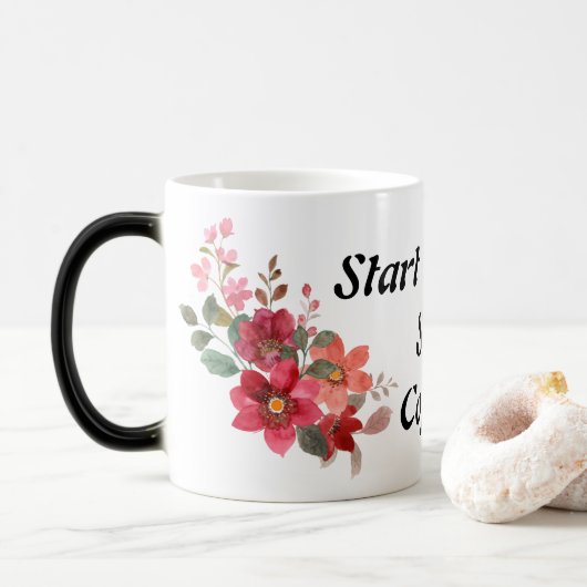 Start Sterke Sip Koffie cool trendy Quotes Magische Mok (Met donut)