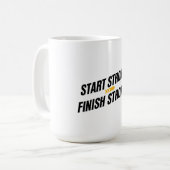 Start Strong Finish Strong Mug Koffiemok (Voorkant links)