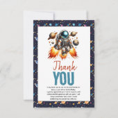 Start Twee De Maan Tweede Verjaardagsruimte Bedankkaart (Voorkant)