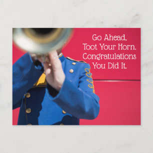 Start uw hoorn op - Band Player Briefkaart