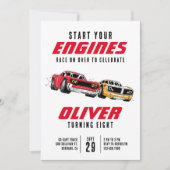 Start uw motor met racewagens op zaterdag kaart (Voorkant)