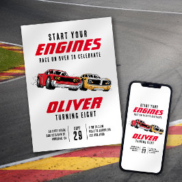 Start uw motor met racewagens op zaterdag kaart