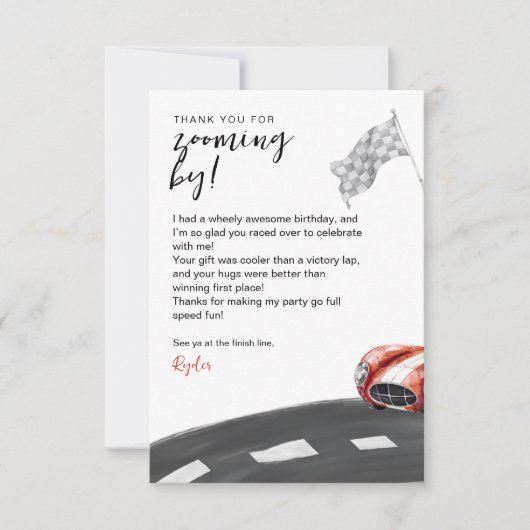 Start uw motor Verjaardag Bedankkaart (Voorkant)