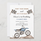 Start uw motor vuil fiets motorcross jongen verjaa kaart (Voorkant)