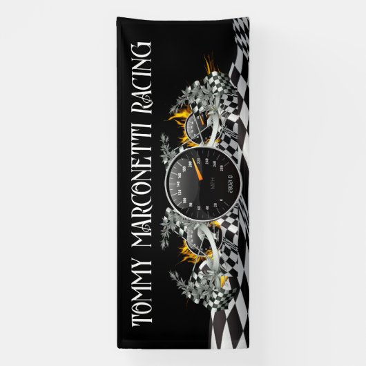 START UW MOTOREN! Auto Racing - Auto-industrie Spandoek (Verticaal)