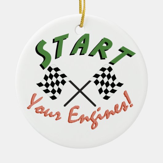 Start uw motoren keramisch ornament (Voorkant)