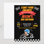 Start uw motoren kinderen verjaardagsfeestje kaart (Voorkant / Achterkant)