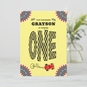 Start uw motoren Racing 1e verjaardag Kaart (Staand voorkant)