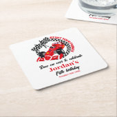 Start uw motoren rode race auto elke leeftijd verj kartonnen onderzetters (Schuin)