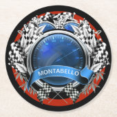 Start uw motoren ronde kartonnen onderzetter (Voorkant)