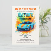 Start uw motoren Schattigee Waterverf verjaardagsf Kaart (Staand voorkant)