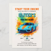 Start uw motoren Schattigee Waterverf verjaardagsf Kaart (Voorkant / Achterkant)