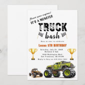 Start uw motoren Trucks verjaardagsfeestje uitnodi Kaart (Voorkant / Achterkant)