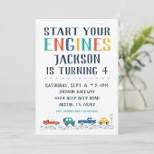 Start uw motoren Vervoer Verjaardag Kaart (Staand voorkant)