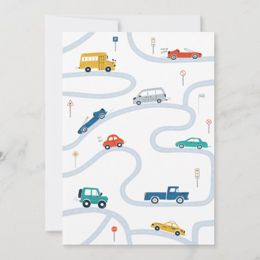 Start uw motoren Vervoer Verjaardag Kaart (Achterkant)