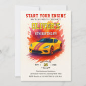 Start uw motoren Waterverf Super Car Verjaardag Kaart (Voorkant)