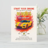 Start uw motoren Waterverf Super Car Verjaardag Kaart (Staand voorkant)