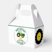Start uw tractor 1e verjaardag | Boerderij Thema Bedankdoosjes (Voorkant Zijde)