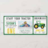 Start uw tractor 1e verjaardag | Boerderij Thema Kaart (Voorkant)