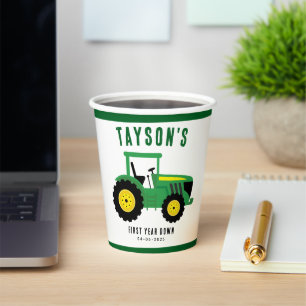Start uw tractor 1e verjaardag Boerderij Thema Papieren Bekers