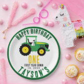 Start uw tractor 1e verjaardag | Boerderij Thema Papieren Bordje (Feest)