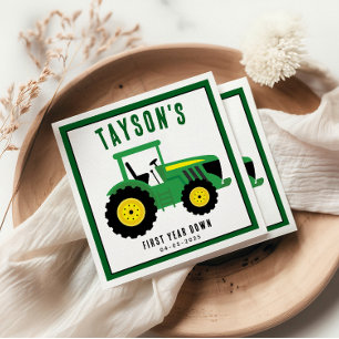 Start uw tractor 1e verjaardag   Boerderij Thema Servet
