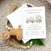 Start uw tractor boerderij verjaardagsfeestje kaart