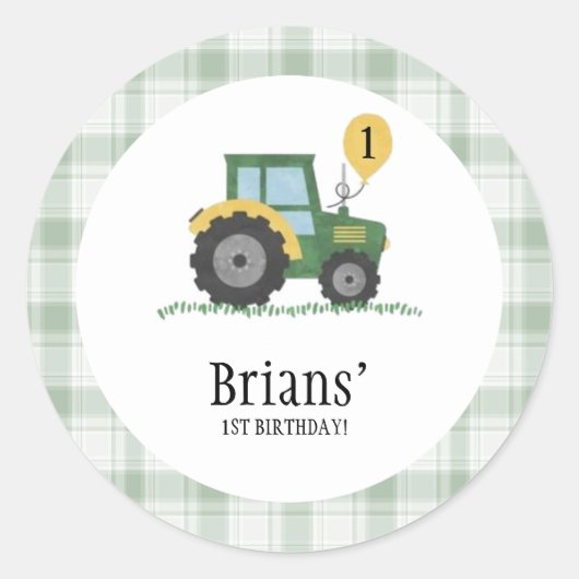 Start Uw Tractor Ronde Sticker (Voorkant)
