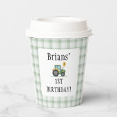 Start uw tractor vierkante papieren bekers (Achterkant)