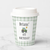 Start uw tractor vierkante papieren bekers (Voorkant)