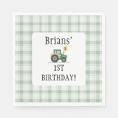 Start uw tractor vierkante papieren servet (Voorkant)