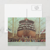 Start van H.M.S. Royal Albert, Screw Steamer Briefkaart (Voorkant / Achterkant)