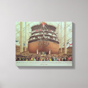 Start van H.M.S. Royal Albert, Screw Steamer Canvas Afdruk