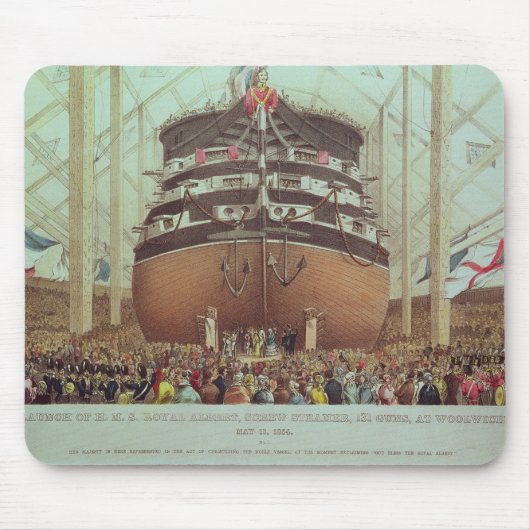 Start van H.M.S. Royal Albert, Screw Steamer Muismat (Voorkant)