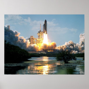 Start van Space Shuttle Atlantis (STS-110) Poster