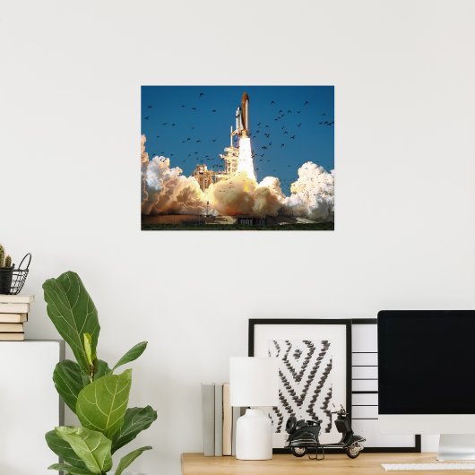 Start van Space Shuttle Challenger (STS-51L) Poster (Thuiskantoor)