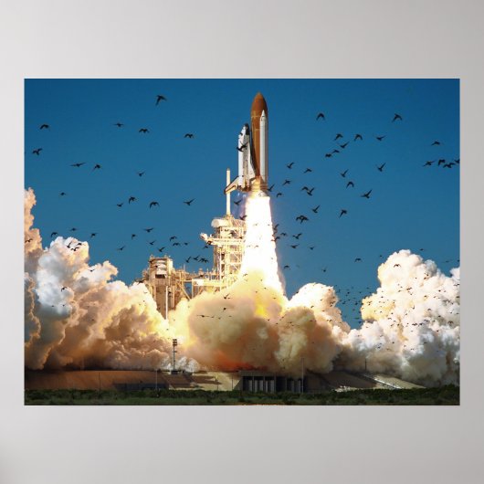 Start van Space Shuttle Challenger (STS-51L) Poster (Voorkant)