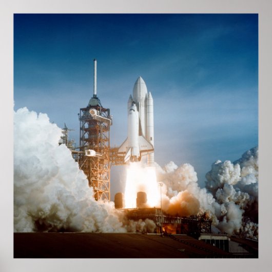 Start van Space Shuttle Columbia (STS-1) Poster (Voorkant)