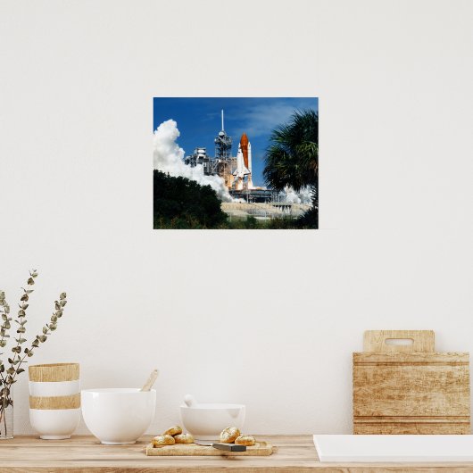 Start van Space Shuttle Discovery (STS-26) Poster (Keuken)