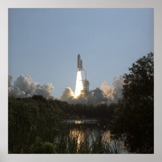 Start van Space Shuttle Discovery (STS-29) Poster (Voorkant)